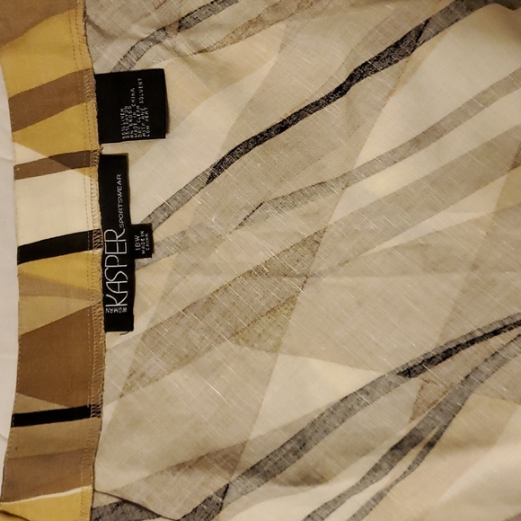 KASPER Printed Plus Size A-line Maxi Skirt 18W Yellow Gold NWT - Picture 3 of 6